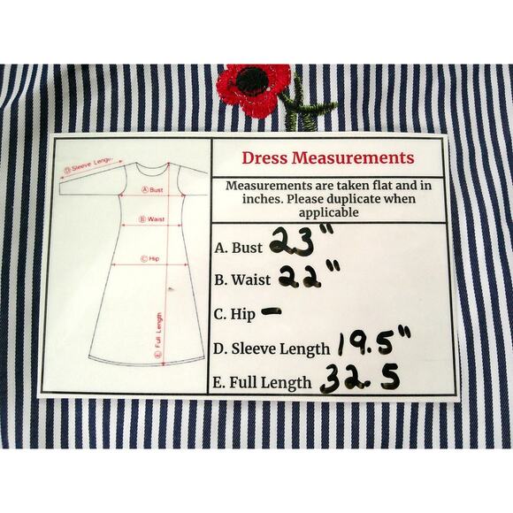 Betsy Johnson Women's Size 16 Off the Shoulder Blue Stripe Ruffle Dress Flowers - Picture 7 of 7